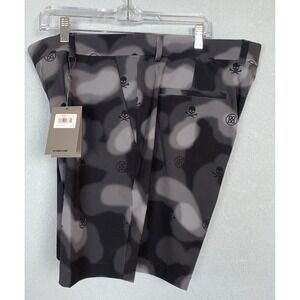 NWT G/Fore Icon Blur Camo Skull Maverick‎ Hybrid Shorts Onyx Black Size 38